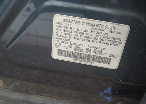 2007 Infiniti G35 Sport из США, поврежденный, VIN JNKBV61E27M720652